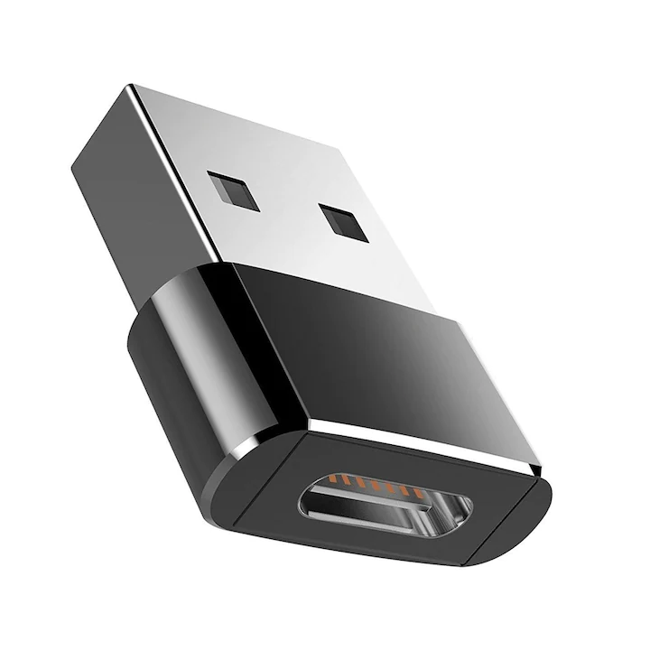 Adaptor USB la USB-C, Negru, YULMI®
