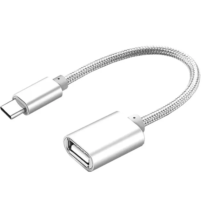 Cablu adaptor OTG Type-C tată la USB 3.0 mamă, Argintiu, YULMI®