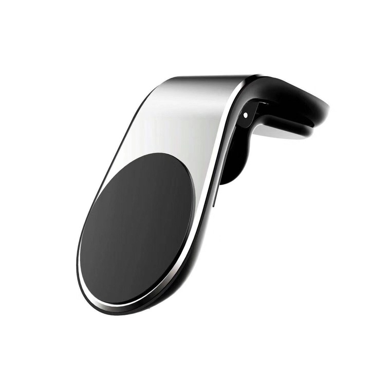 Suport Telefon Auto, Magnetic, Universal, pentru Grila de Ventilatie, Argintiu, YULMI®